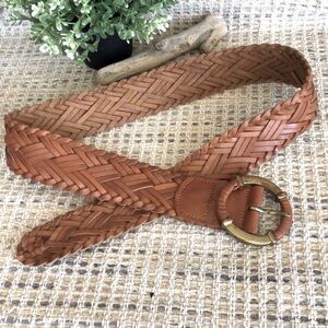 ANNE KLEIN Woven Leather Belt